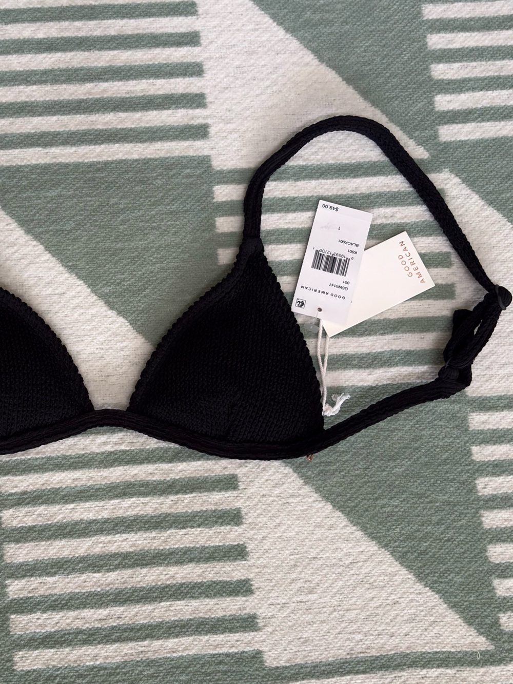 Good American Always Fits Perfect Fit Bikini Top in Black